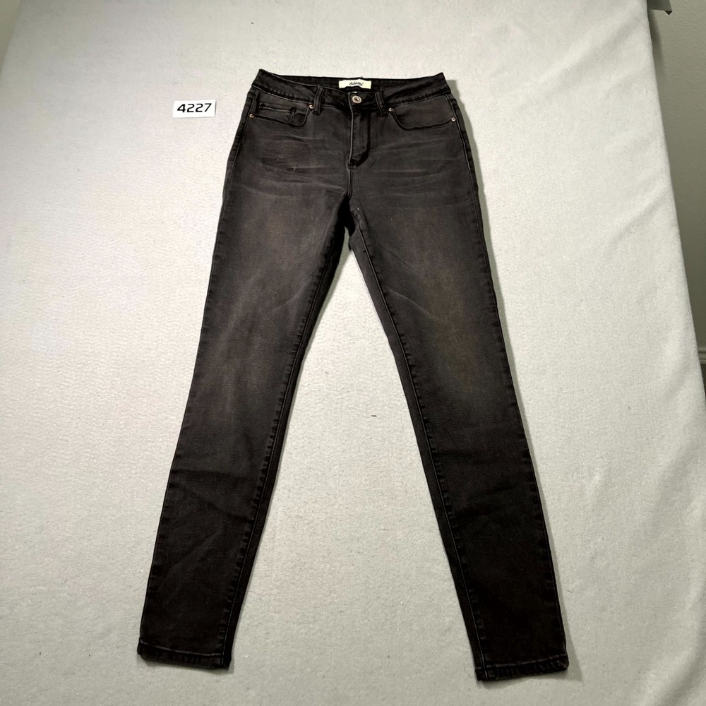 California Vintage Jeans Womens 9 Black Denim Stretch Faded Wash Skinny Leg